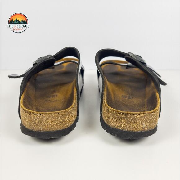 Birkenstock Black Patent Leather Arizona Two Strap Sandals Shoe Womens 9.5 UK 40 - Picture 5 of 16